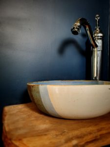 Lave main grès bleu, vasque terenko