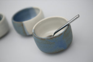 Bol en grès bleu Terenko, poterie artisanale du Morbihan