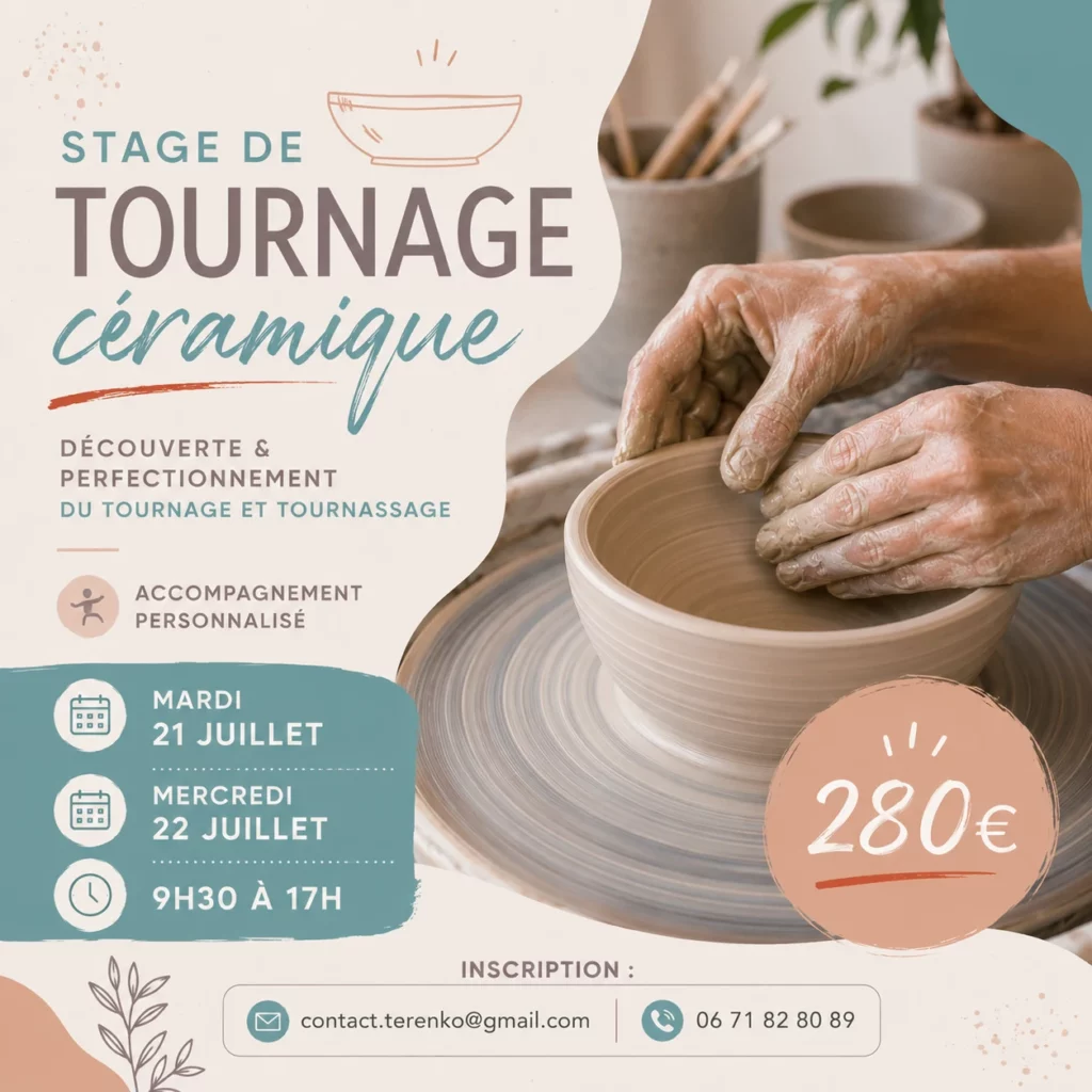 Stage tournage céramique